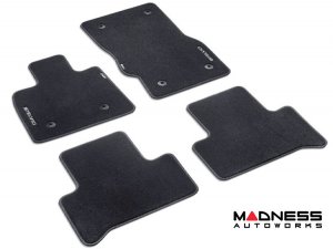 Alfa Romeo Stelvio Floor Mats - Genuine Alfa - Black Carpet - Silver Trim